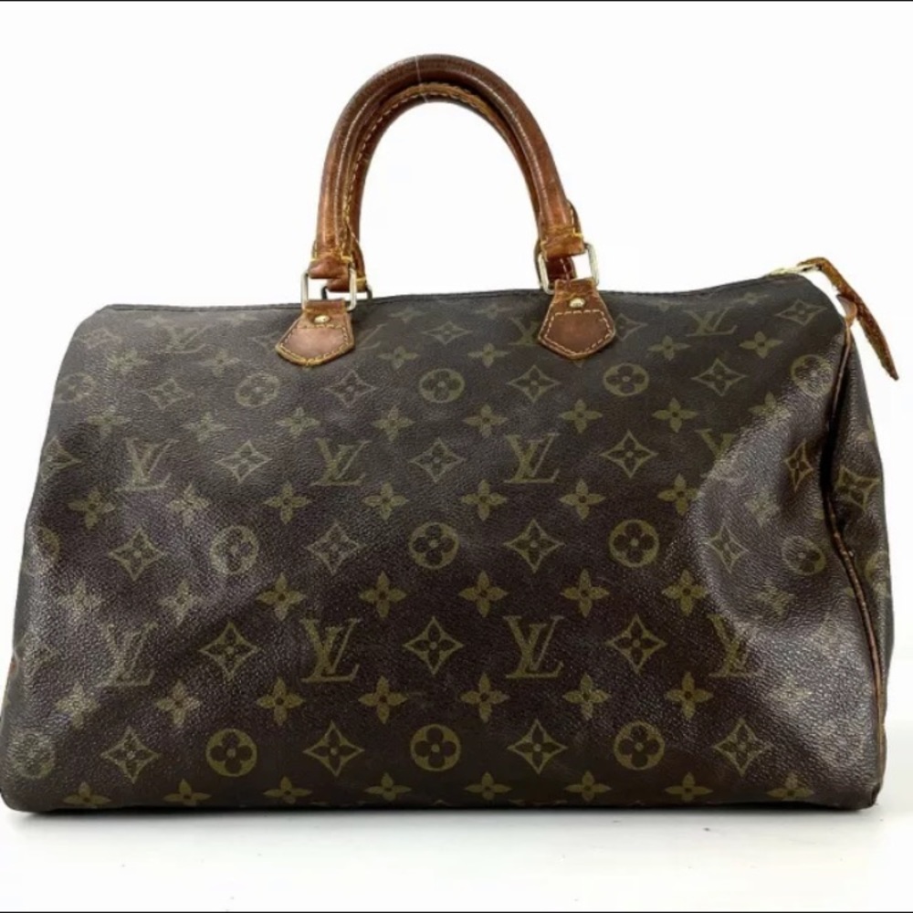 Authentic Louis Vuitton Speedy 35 Monogram Leather Vintage Hand Bag